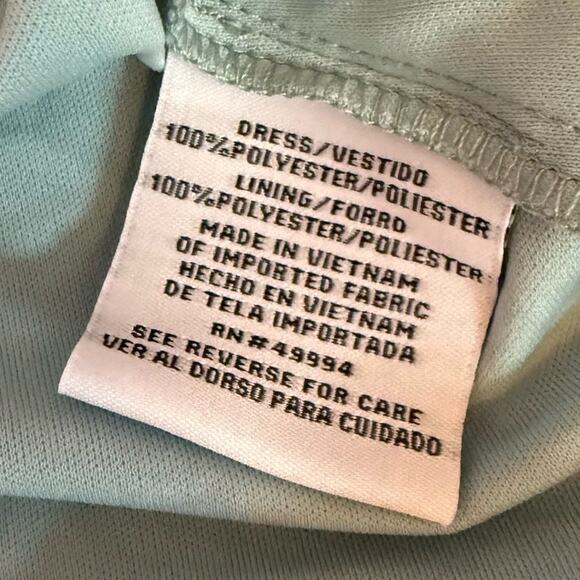 R & M Richards Women's Metallic Floral Print Sleeveless Gown Turquoise Sz 12 - Picture 9 of 10